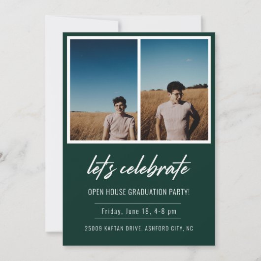 Modern Script Senior Class Photo Afstuderen (Achterkant)