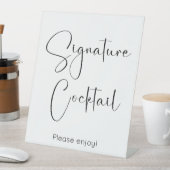 Modern Script Signature Cocktail Reclamebord Met Voetstuk (Insitu)