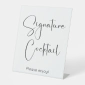 Modern Script Signature Cocktail Reclamebord Met Voetstuk (Voorkant)