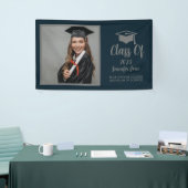 Modern Script Silver 2023 Custom Afstuderen Square Spandoek (Beurs)