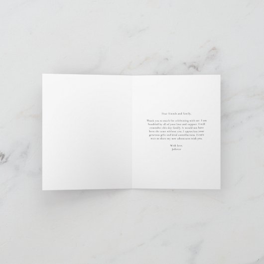 Modern Script Simple Photo Afstuderen Bedankkaart (Binnen)