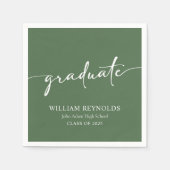 Modern Script Simple Photo Afstuderen Servet (Voorkant)