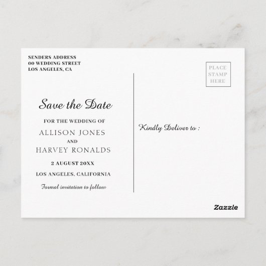 Modern script Sla de datum op Briefkaart (Achterkant)