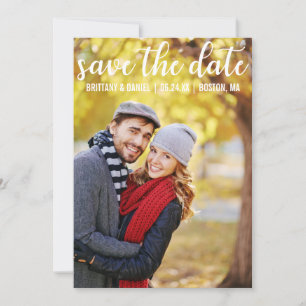 Modern script   Sla de datum-paar-fotokaart op Save The Date