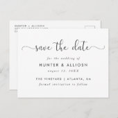 Modern script slaat de datum op briefkaart (Voorkant / Achterkant)
