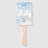 Modern Script Sneeuwvlokken Winter Trouwprogramma Handwaaier (Voorkant)