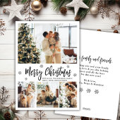 Modern Script Snowflake 4 Fotocollage Kerstmis Feestdagenkaart