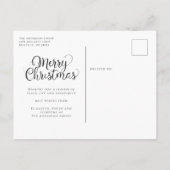 Modern Script Snowflakes Corporate Feestdagenkaart (Achterkant)