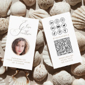 Modern Script Sociale Media QR-code Voeg uw foto t Visitekaartje