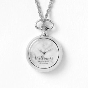 Modern script - speciaal gepersonaliseerd Groomsma Horloge