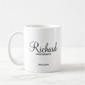 Modern script - speciaal gepersonaliseerd Groomsma Koffiemok (Links)