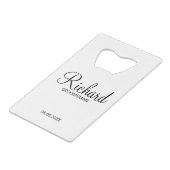 Modern script - speciaal gepersonaliseerd Groomsma Kredietkaart Flessenopener (Voorkant Gekanteld)