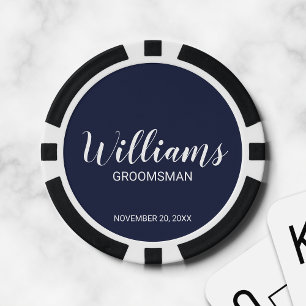 Modern script - speciaal gepersonaliseerd Groomsma Poker Chips