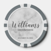Modern script - speciaal gepersonaliseerd Groomsma Poker Chips (Voorkant)