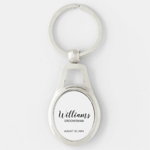Modern script - speciaal gepersonaliseerd Groomsma Sleutelhanger