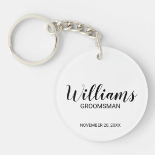 Modern script - speciaal gepersonaliseerd Groomsma Sleutelhanger