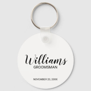 Modern script - speciaal gepersonaliseerd Groomsma Sleutelhanger