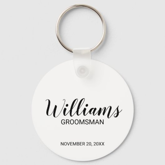 Modern script - speciaal gepersonaliseerd Groomsma Sleutelhanger (Voorkant)