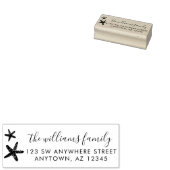 Modern Script Starfish retouradres Rubberstempel (Gestempeld)