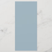 Modern Script Stofblauw Trouwmenu Programma (Achterkant)