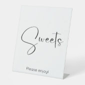 Modern Script Sweets Reclamebord Met Voetstuk (Voorkant)