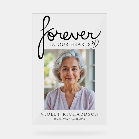 Modern Script Sympathy Photo Memorial (Recto)