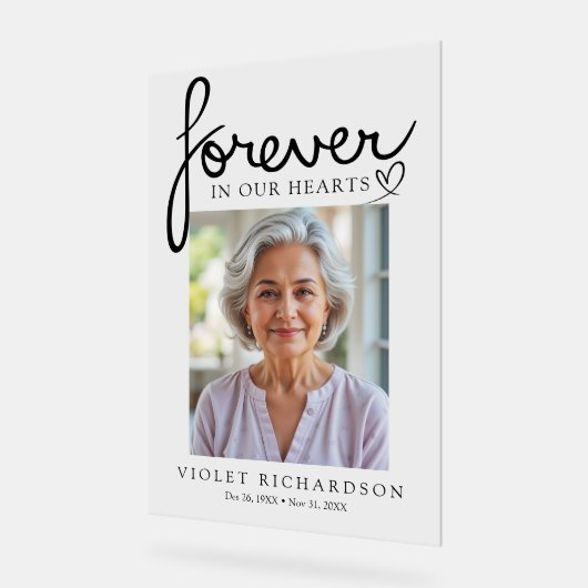 Modern Script Sympathy Photo Memorial (Angle)