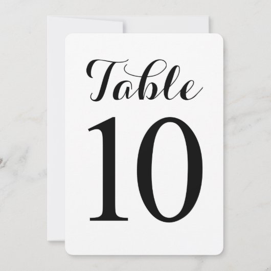 Modern Script Tafel 10 | Tafel Nummers Kaart (Achterkant)