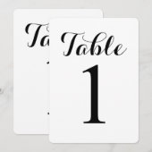Modern Script Tafel 1 | Tafel Nummers Kaart (Voorkant / Achterkant)