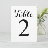 Modern Script Tafel 2 | Tafel Nummerskaart Kaart (Staand voorkant)