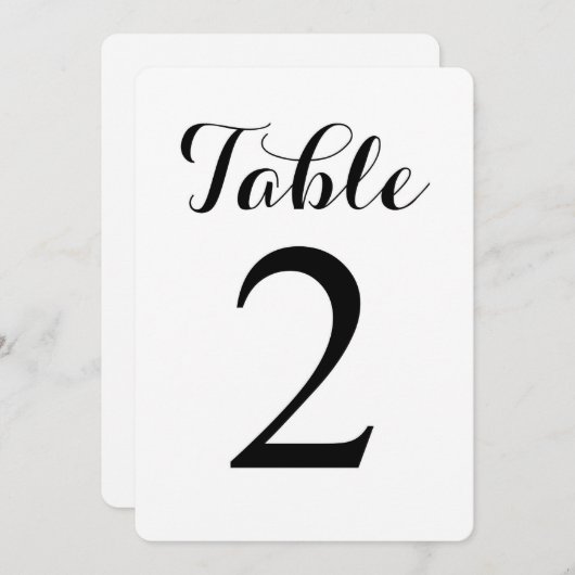 Modern Script Tafel 2 | Tafelkaartjes Kaart (Voorkant / Achterkant)