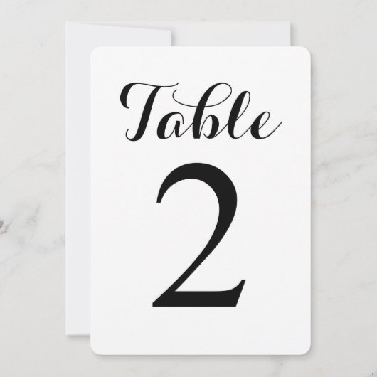 Modern Script Tafel 2 | Tafelnummerkaart Kaart (Achterkant)