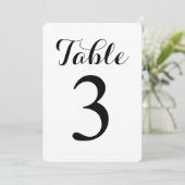 Modern Script Tafel 3 | Tafel Nummers Kaart (Staand voorkant)