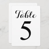 Modern Script Tafel 5 | Tafel Nummerskaart Kaart (Voorkant / Achterkant)