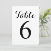 Modern Script Tafel 6 | Tafel Nummers Kaart (Staand voorkant)