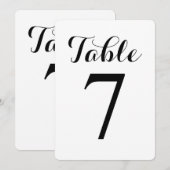Modern Script Tafel 7 | Tafel Nummers Kaart (Voorkant / Achterkant)