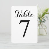 Modern Script Tafel 7 | Tafel Nummers Kaart (Staand voorkant)