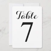Modern Script Tafel 7 | Tafel Nummers Kaart (Achterkant)