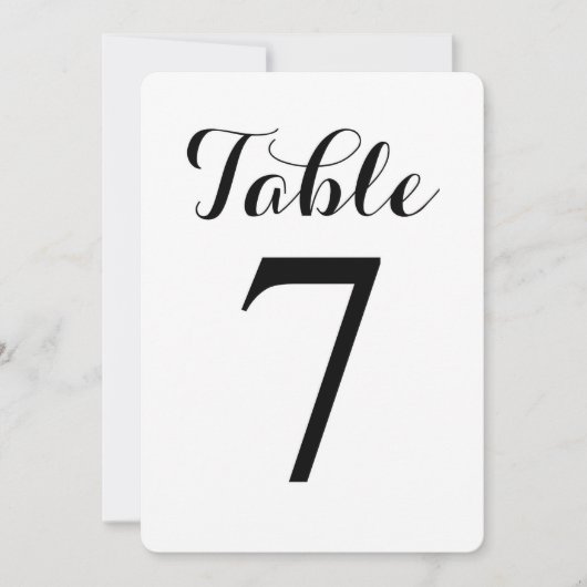 Modern Script Tafel 7 | Tafel Nummers Kaart (Voorkant)