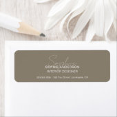 Modern Script Taupe Zakelijk Etiket (Insitu)