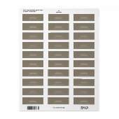 Modern Script Taupe Zakelijk Etiket (Full Sheet)