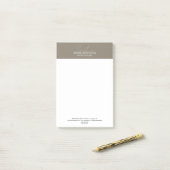 Modern Script Taupe Zakelijk Post-it® Notes (Op bureau)