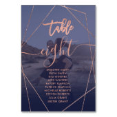 Modern script terrarium navy foto bruiloft kaart (Achterkant)