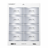 Modern Script Text Silver Glamor Shipping Address Etiket (Full Sheet)