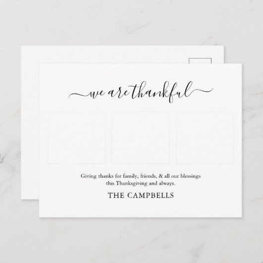 Modern Script Thanksgiving Foto Feestdagenkaart (Voorkant / Achterkant)