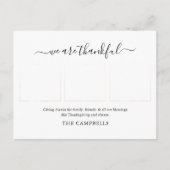 Modern Script Thanksgiving Foto Feestdagenkaart (Voorkant)