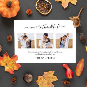 Modern Script Thanksgiving Foto Vakantie Kaart