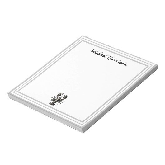 Modern Script Trendy kreeft gepersonaliseerd Notitieblok (Gedraaid)