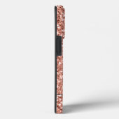 Modern Script Trendy Roos Gold Glitter Monogram Case-Mate iPhone Case (Achterkant / Rechts)