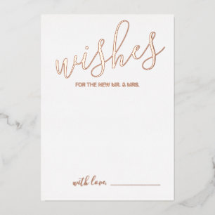 Modern Script Trouwadvies en wensen Roos Gold Folie Uitnodiging